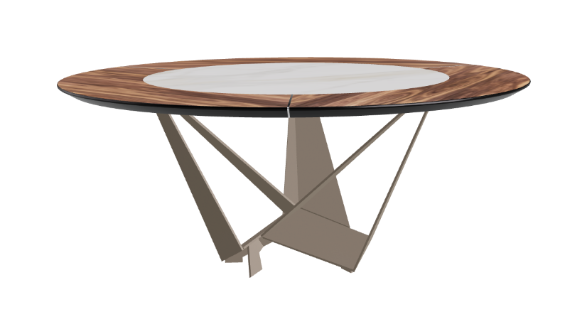 Cattelan Italia Skorpio Ker-Wood Round Swivel Dining Table 180