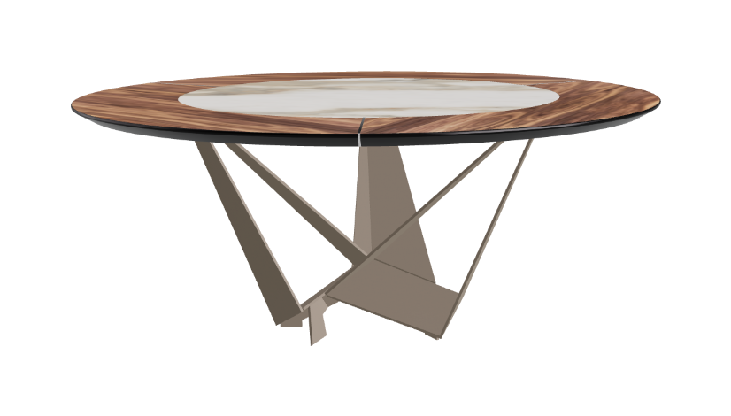 Cattelan Italia Skorpio Ker-Wood Round Swivel Dining Table 180