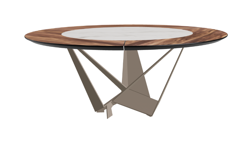 Cattelan Italia Skorpio Ker-Wood Round Swivel Dining Table 180