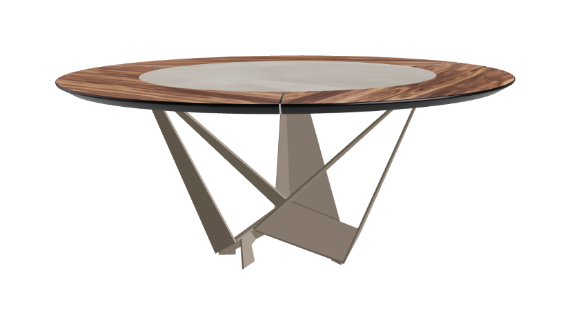 Cattelan Italia Skorpio Ker-Wood Round Swivel Dining Table 180