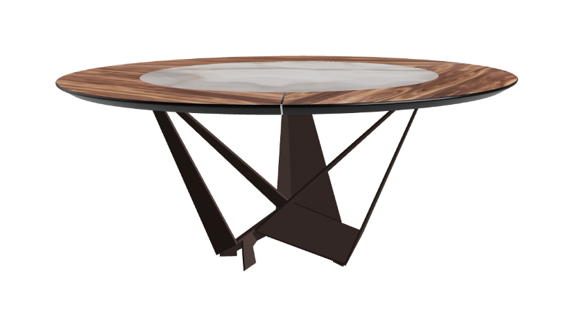 Cattelan Italia Skorpio Ker-Wood Round Swivel Dining Table 180