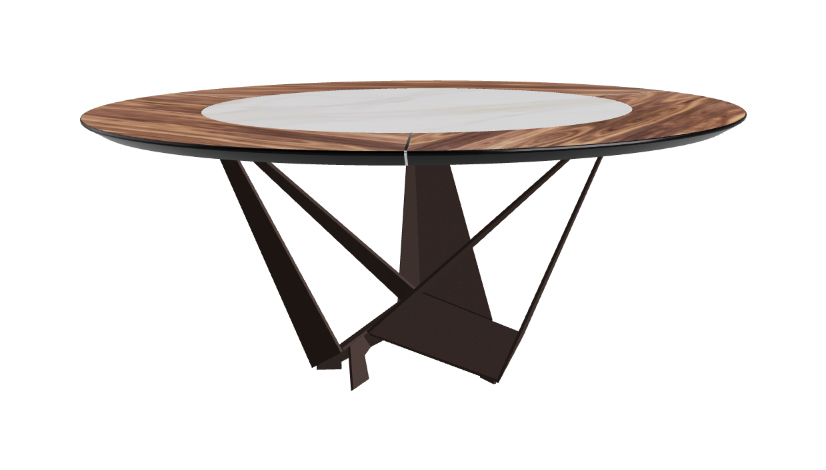 Cattelan Italia Skorpio Ker-Wood Round Swivel Dining Table 180