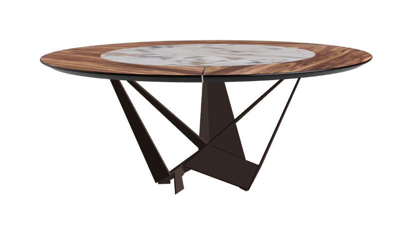 Cattelan Italia Skorpio Ker-Wood Round Swivel Dining Table 180