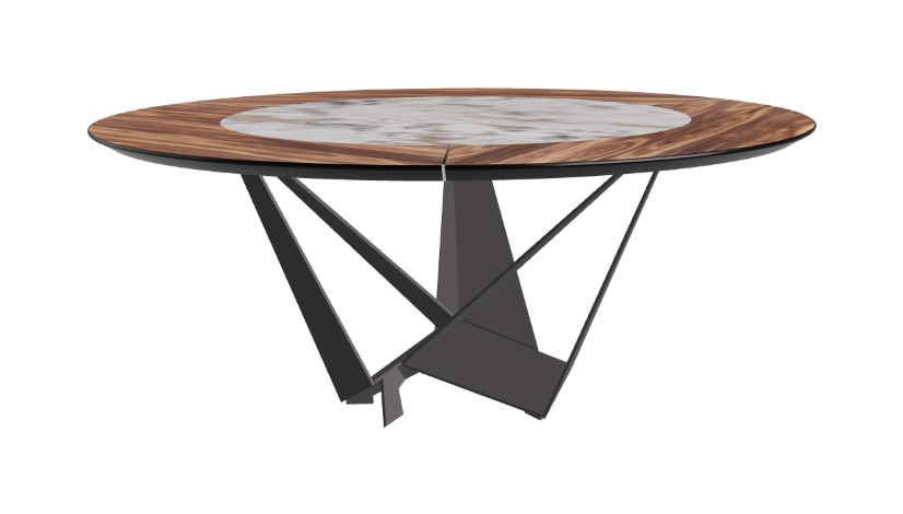 Cattelan Italia Skorpio Ker-Wood Round Swivel Dining Table 180