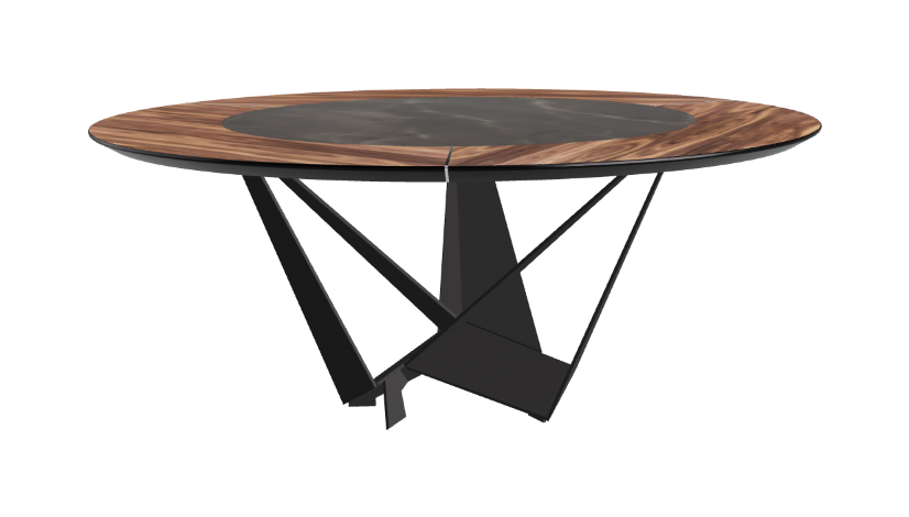 Cattelan Italia Skorpio Ker-Wood Round Swivel Dining Table 180
