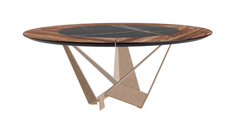 Cattelan Italia Skorpio Ker-Wood Round Swivel Dining Table 180