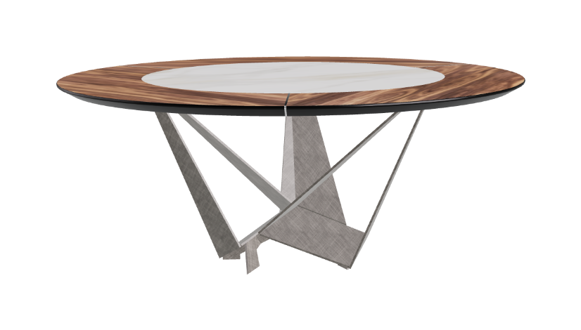 Cattelan Italia Skorpio Ker-Wood Round Swivel Dining Table 180