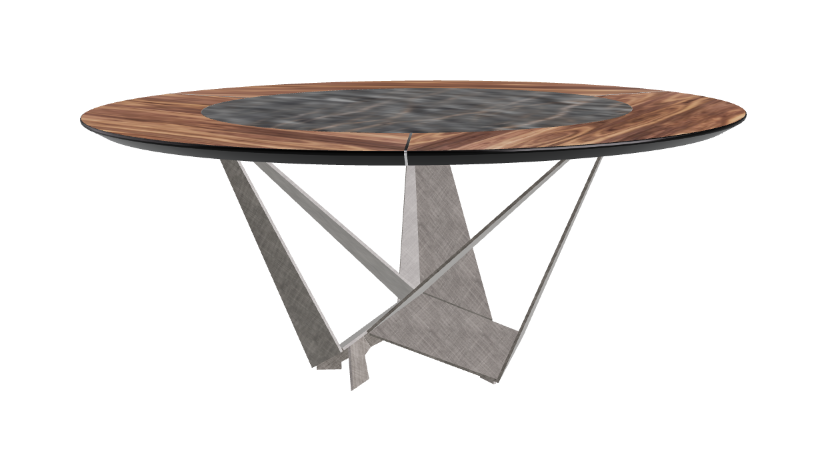 Cattelan Italia Skorpio Ker-Wood Round Swivel Dining Table 180