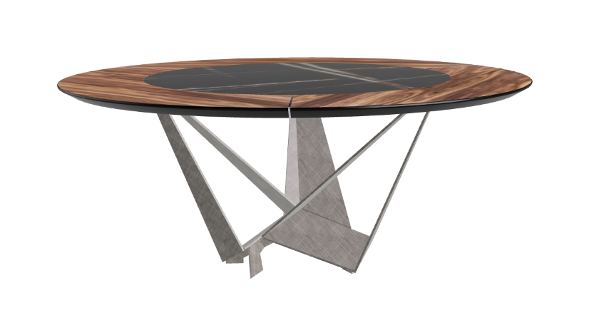 Cattelan Italia Skorpio Ker-Wood Round Swivel Dining Table 180