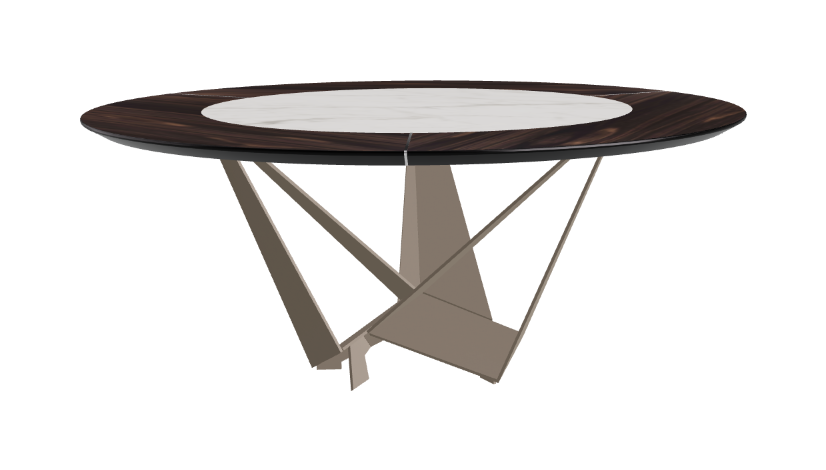 Cattelan Italia Skorpio Ker-Wood Round Swivel Dining Table 180