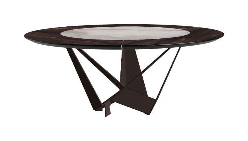 Cattelan Italia Skorpio Ker-Wood Round Swivel Dining Table 180