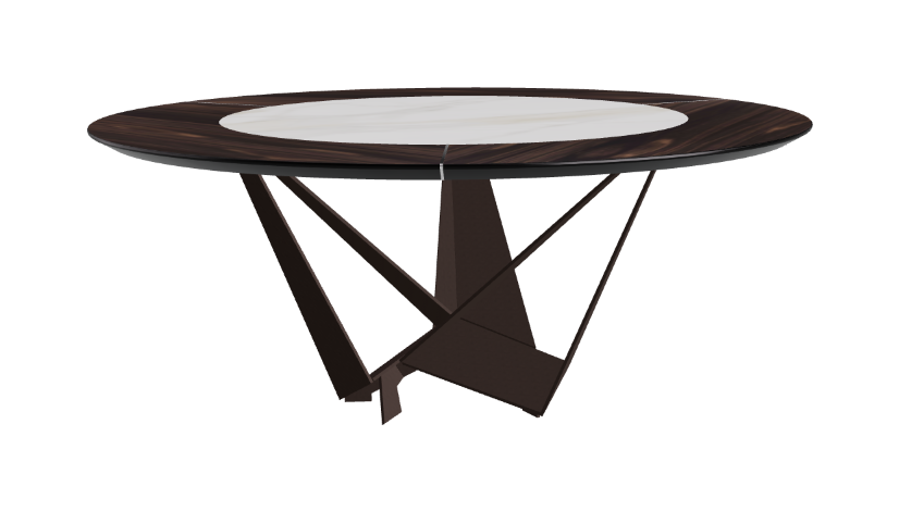 Cattelan Italia Skorpio Ker-Wood Round Swivel Dining Table 180