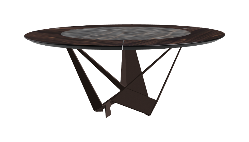 Cattelan Italia Skorpio Ker-Wood Round Swivel Dining Table 180