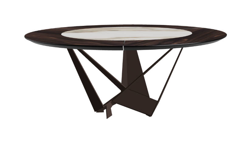 Cattelan Italia Skorpio Ker-Wood Round Swivel Dining Table 180