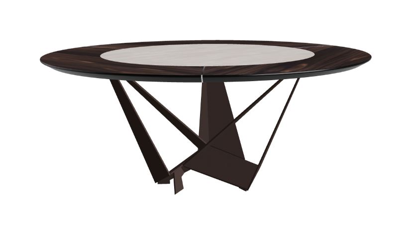 Cattelan Italia Skorpio Ker-Wood Round Swivel Dining Table 180