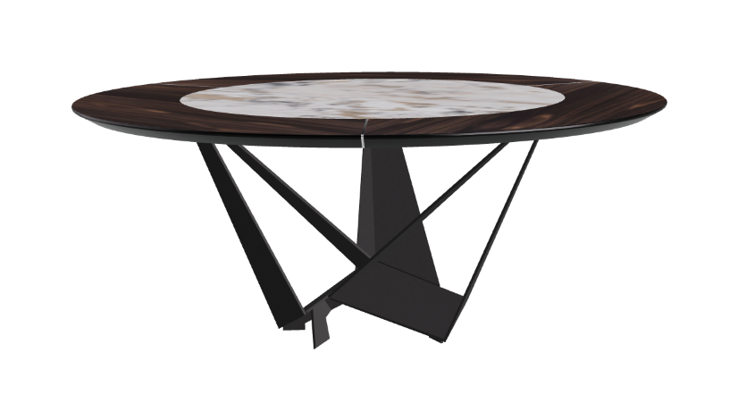 Cattelan Italia Skorpio Ker-Wood Round Swivel Dining Table 180