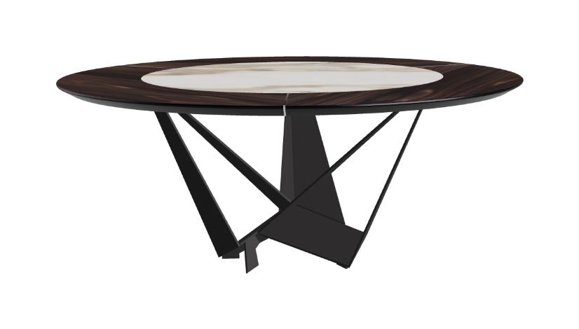 Cattelan Italia Skorpio Ker-Wood Round Swivel Dining Table 180