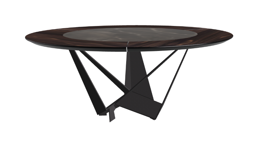 Cattelan Italia Skorpio Ker-Wood Round Swivel Dining Table 180