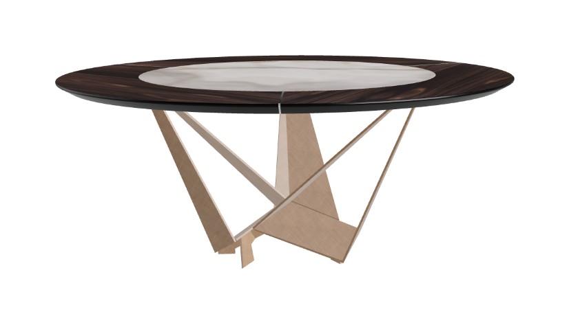 Cattelan Italia Skorpio Ker-Wood Round Swivel Dining Table 180