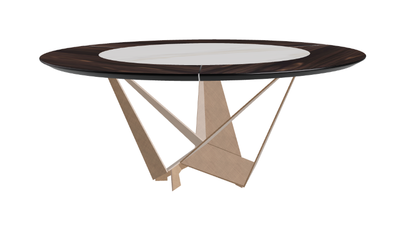 Cattelan Italia Skorpio Ker-Wood Round Swivel Dining Table 180