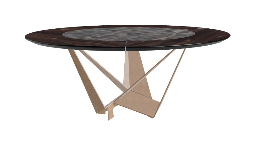 Cattelan Italia Skorpio Ker-Wood Round Swivel Dining Table 180