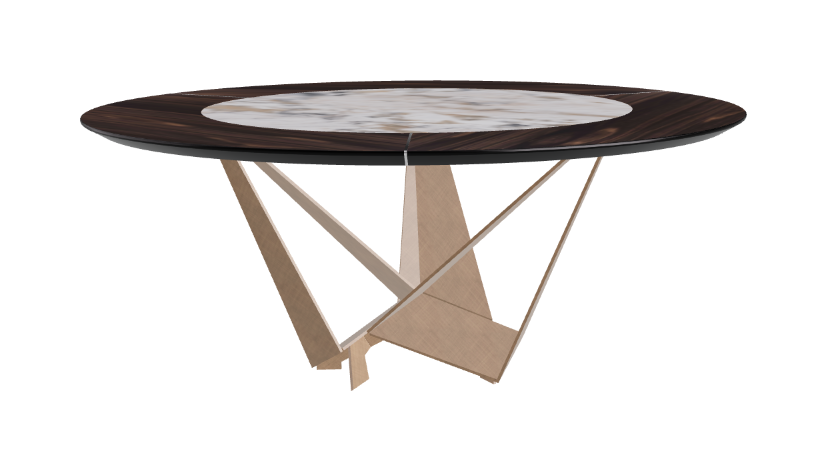 Cattelan Italia Skorpio Ker-Wood Round Swivel Dining Table 180