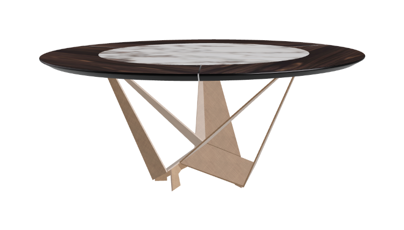 Cattelan Italia Skorpio Ker-Wood Round Swivel Dining Table 180