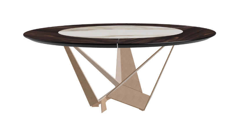 Cattelan Italia Skorpio Ker-Wood Round Swivel Dining Table 180