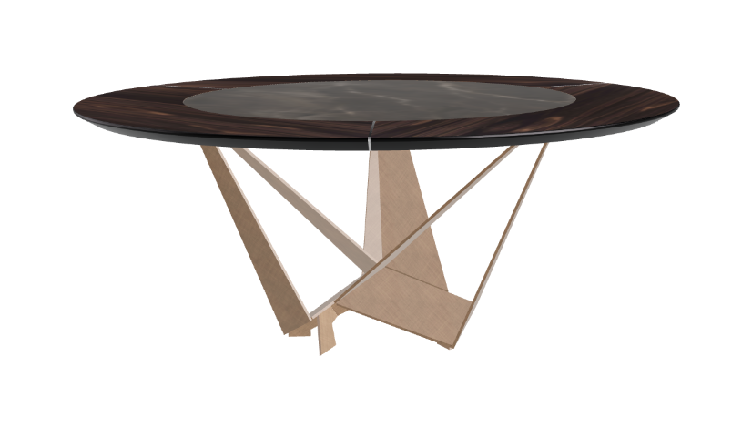 Cattelan Italia Skorpio Ker-Wood Round Swivel Dining Table 180