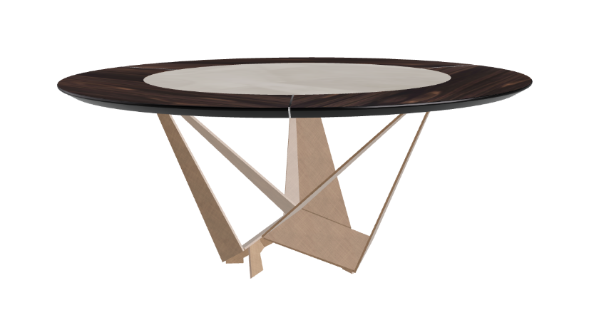 Cattelan Italia Skorpio Ker-Wood Round Swivel Dining Table 180