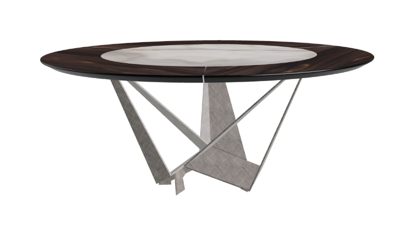 Cattelan Italia Skorpio Ker-Wood Round Swivel Dining Table 180