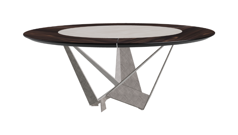 Cattelan Italia Skorpio Ker-Wood Round Swivel Dining Table 180