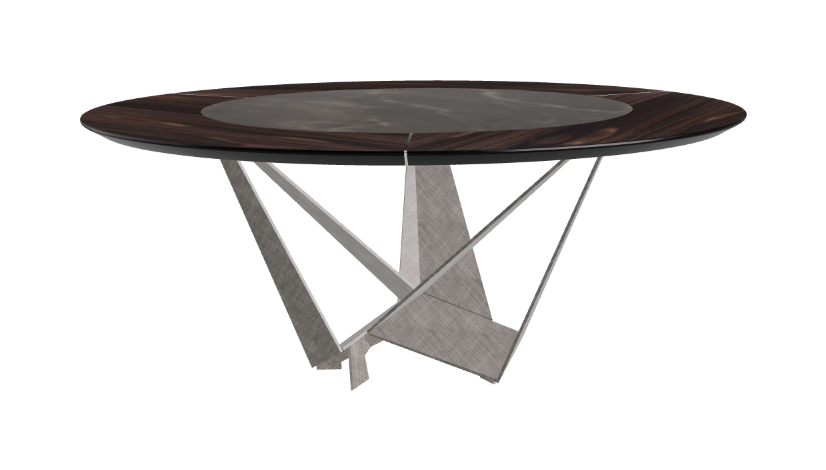 Cattelan Italia Skorpio Ker-Wood Round Swivel Dining Table 180