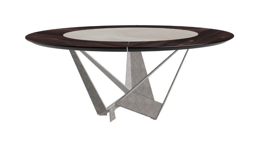 Cattelan Italia Skorpio Ker-Wood Round Swivel Dining Table 180
