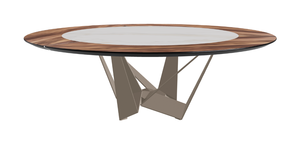 Cattelan Italia Skorpio Ker-Wood Round Swivel Dining Table 220