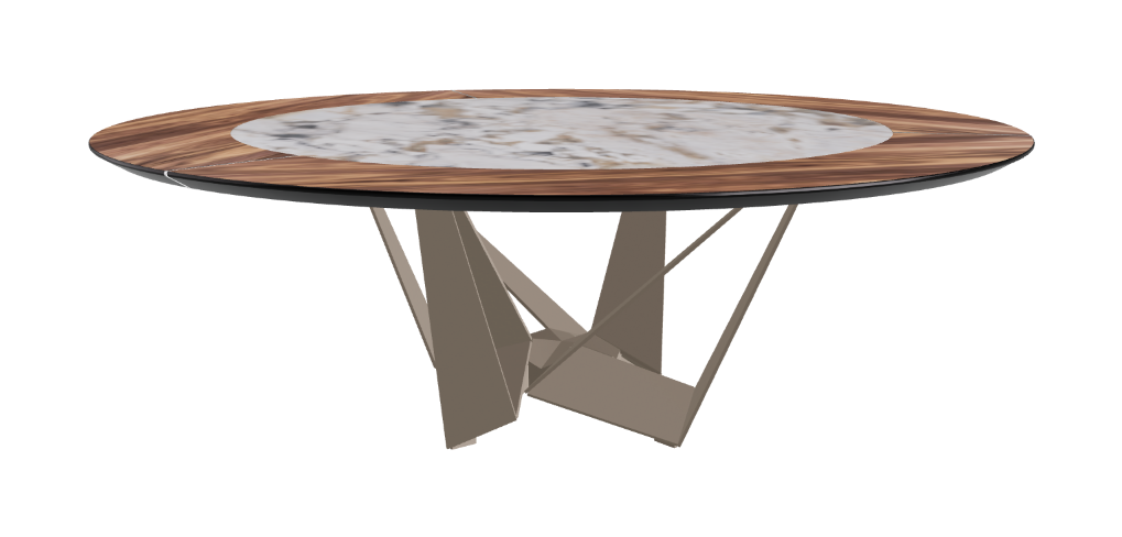 Cattelan Italia Skorpio Ker-Wood Round Swivel Dining Table 220