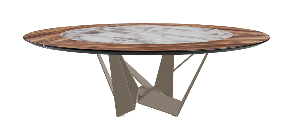 Cattelan Italia Skorpio Ker-Wood Round Swivel Dining Table 220