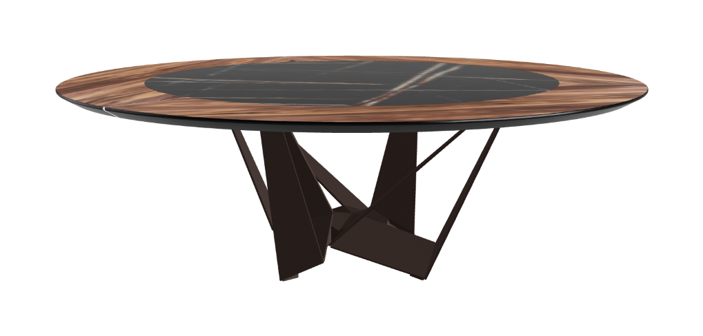 Cattelan Italia Skorpio Ker-Wood Round Swivel Dining Table 220