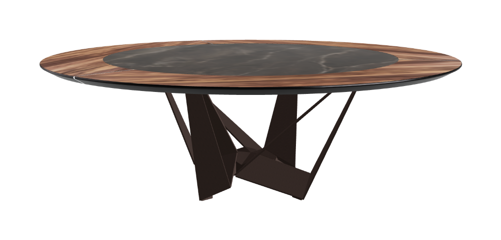 Cattelan Italia Skorpio Ker-Wood Round Swivel Dining Table 220