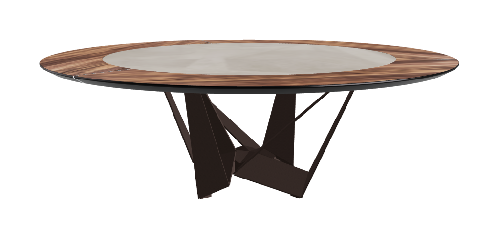 Cattelan Italia Skorpio Ker-Wood Round Swivel Dining Table 220