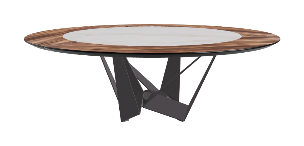 Cattelan Italia Skorpio Ker-Wood Round Swivel Dining Table 220