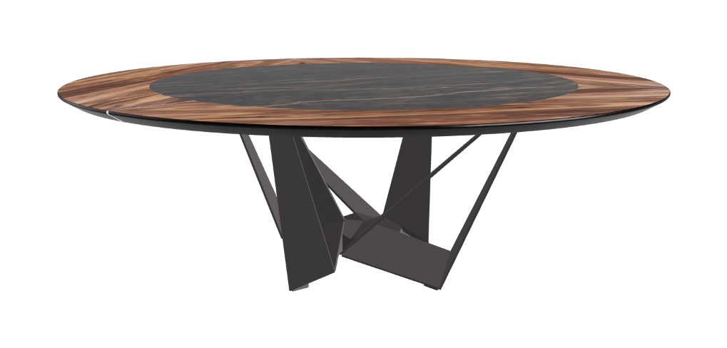 Cattelan Italia Skorpio Ker-Wood Round Swivel Dining Table 220