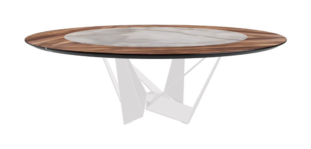 Cattelan Italia Skorpio Ker-Wood Round Swivel Dining Table 220