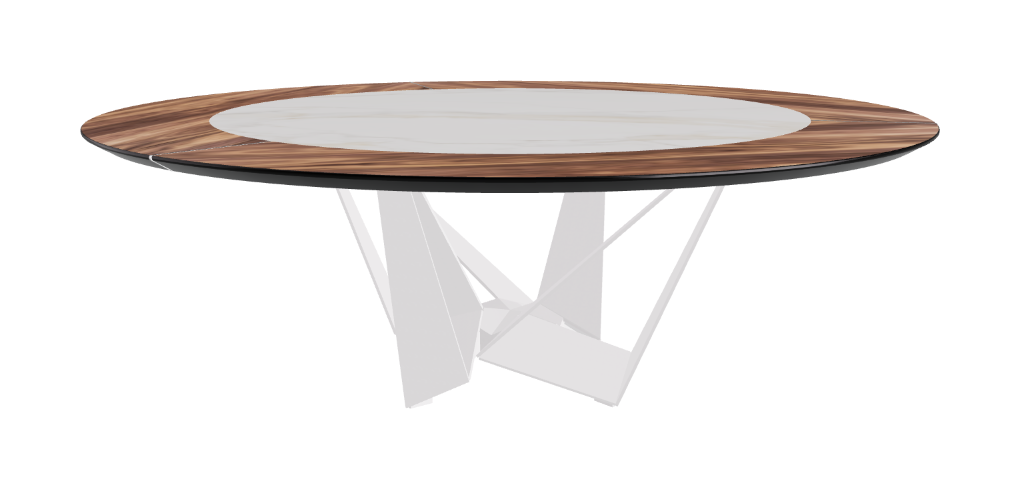 Cattelan Italia Skorpio Ker-Wood Round Swivel Dining Table 220