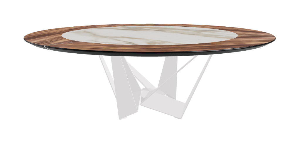 Cattelan Italia Skorpio Ker-Wood Round Swivel Dining Table 220
