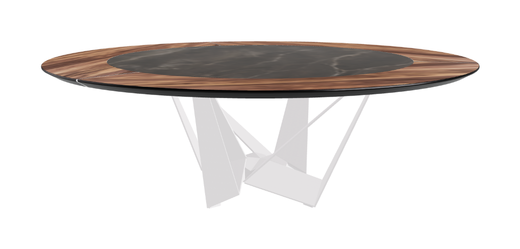 Cattelan Italia Skorpio Ker-Wood Round Swivel Dining Table 220