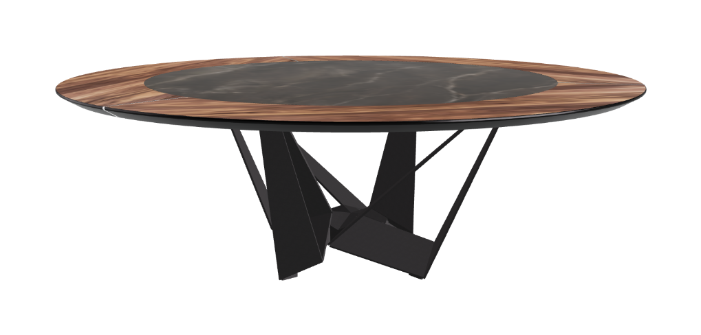 Cattelan Italia Skorpio Ker-Wood Round Swivel Dining Table 220