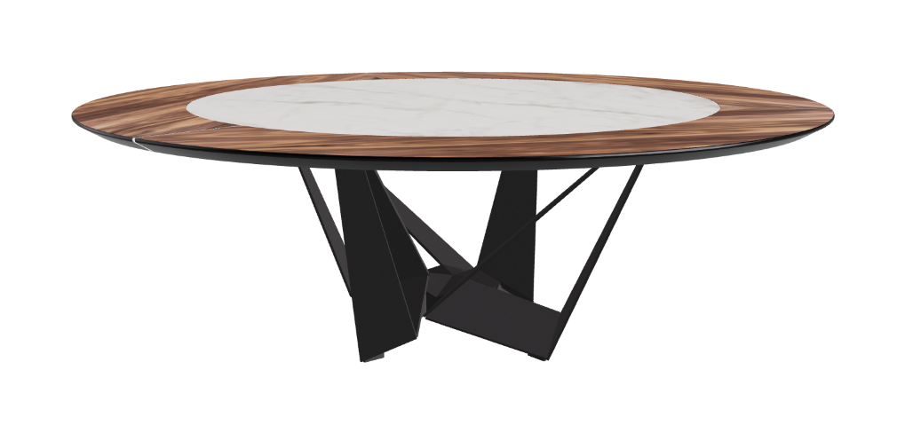 Cattelan Italia Skorpio Ker-Wood Round Swivel Dining Table 220