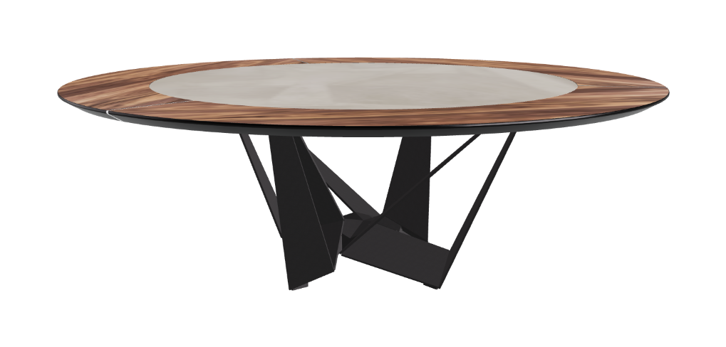 Cattelan Italia Skorpio Ker-Wood Round Swivel Dining Table 220