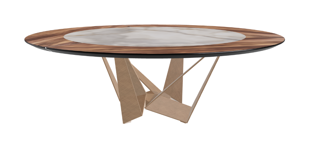 Cattelan Italia Skorpio Ker-Wood Round Swivel Dining Table 220
